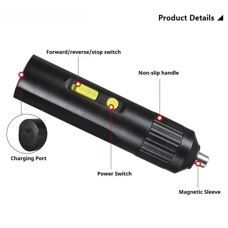 Electric Screwdriver USB Small Rechargeable Handheld Driver Household Multifunction Mini Tool Set