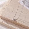 Fashionable Elegant Sweet Loving Zircon Stainless Steel Chokers Necklace Women Simple Exquisite Peach Heart Rose Gold Plated