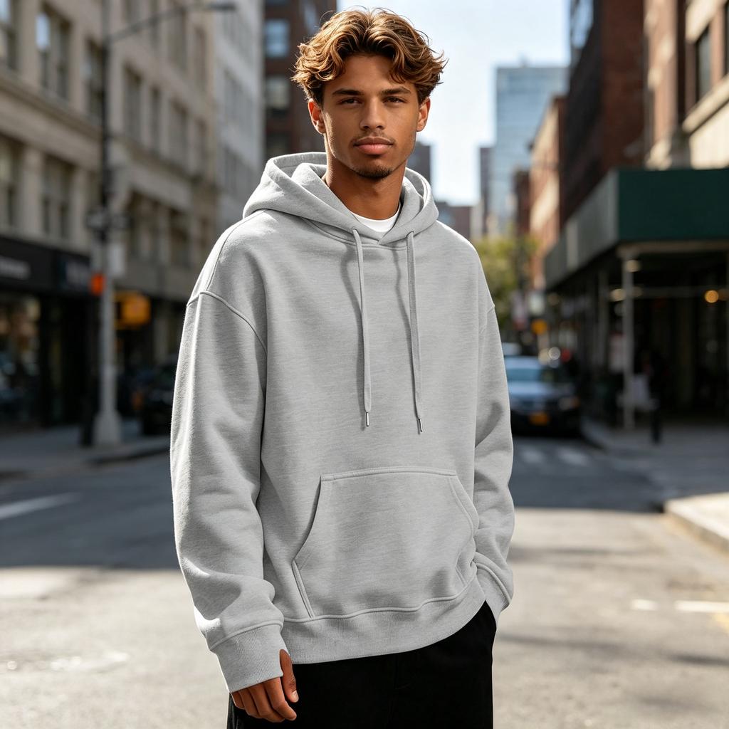 Herren Freizeit Sport Kapuzenpullover Langarm Rundhals Pullover Sweatshirt