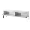 Meuble TV - SELSEY - Bemmi - 150 cm - Blanc, pieds noirs - Mélamine mate, style industriel