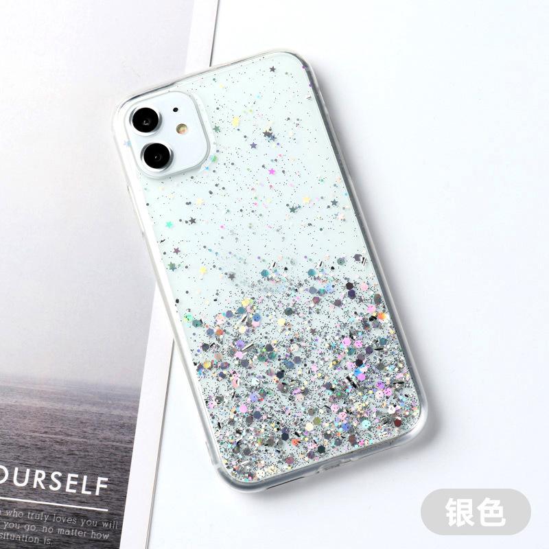 Girl's Heart Starry Sky Epoxy Suitable for iPhone15 Glitter Apple 14Pro Factory 11/12 Mobile Phone Case Soft