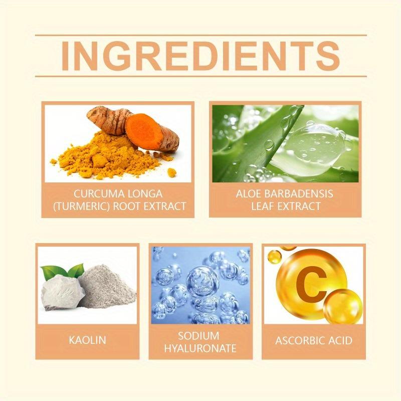 Vitamin C Turmeric Mud Mask Exfoliating Facial Mask Deep Cleansing Nourishing Hydrating Improves Dark Spots Tightens Skin Care