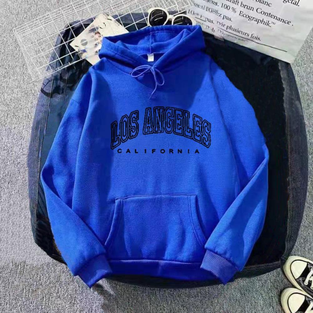 Fleece Hooded Pullover Loose Print Large Size Thin Velvet Jacket Ins Hipster