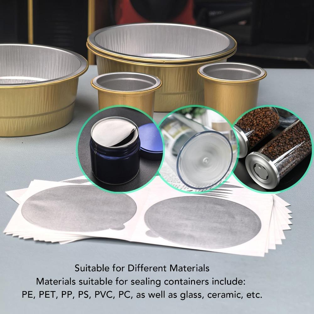 50pcs set White Aluminum Foil Lids Self-Adhesive Coffee Capsule Seals Yogurt Cups
