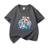Kids Cotton T Shirt Princess Girl With Blue Unicorn Print Crew Neck Short Sleeve Tee Casual Boys Girls Summer Tops