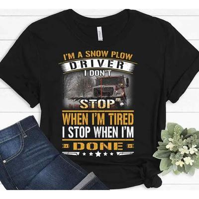 Trucking Snow Plow Dad Present Funny Christmas T Shirt