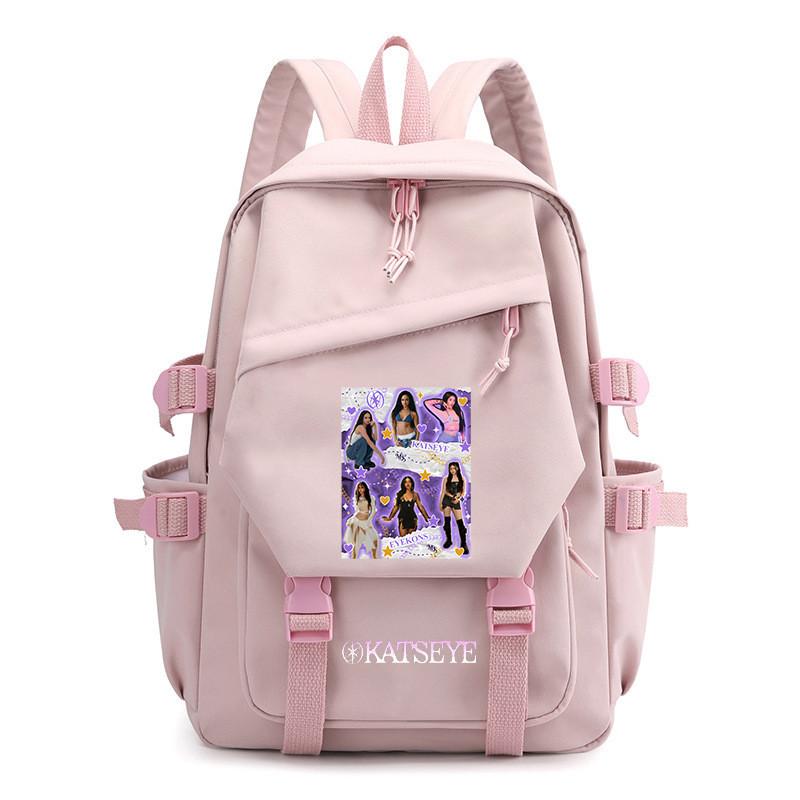 Детский унисекс рюкзак KATSEYE с принтом, школьный, водонепроницаемый, повседневный, для путешествий на открытом воздухе