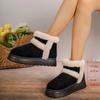 Women Snow Boots White Plush  Winter Snow Boots Flat Bottomed Short Tube Thick Sole Platform Comfort Warm Snow Cotton Shoes