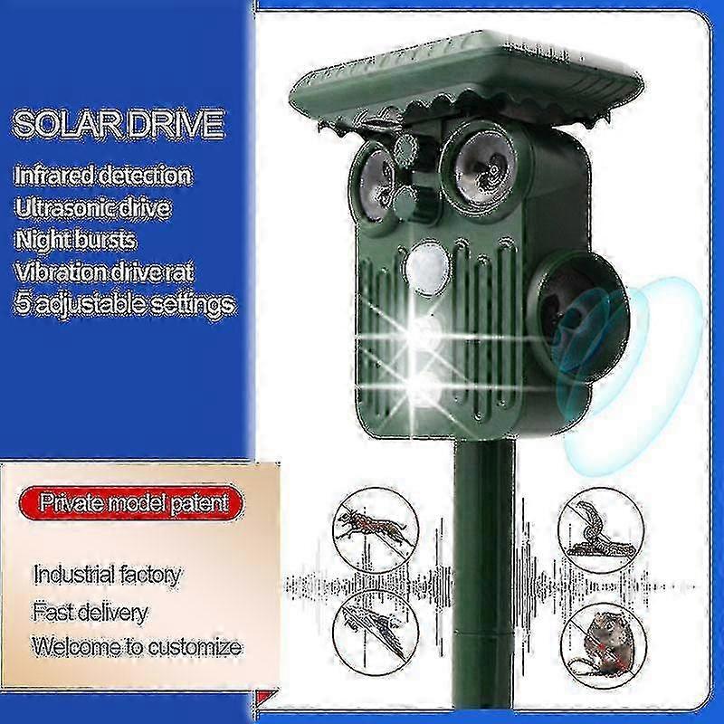 Ultrasonic Solar Deer Repeller - 5 Adjustable Modes - Get Rid Of Deer In 48 Hours-QH Edition 0617
