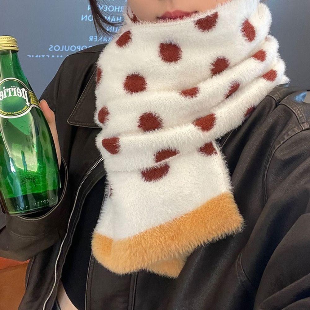 Double-Sided Color-Block Scarf Soft Plush Long Scarf Fashionable Luxury Wraps Shawl  Autumn Winter