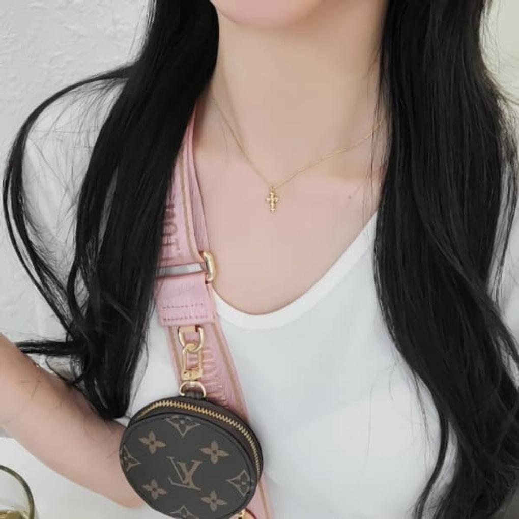 Women's 925 Silver Cross Layered Ball Necklace