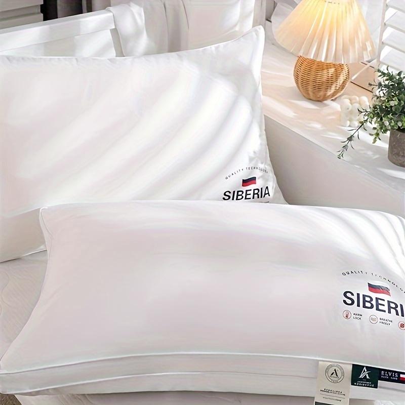 All Cotton Pillow with Thickened and Encrypted Core for Neck Protection, Available In 3 Heights, Bedroom Pillow, White