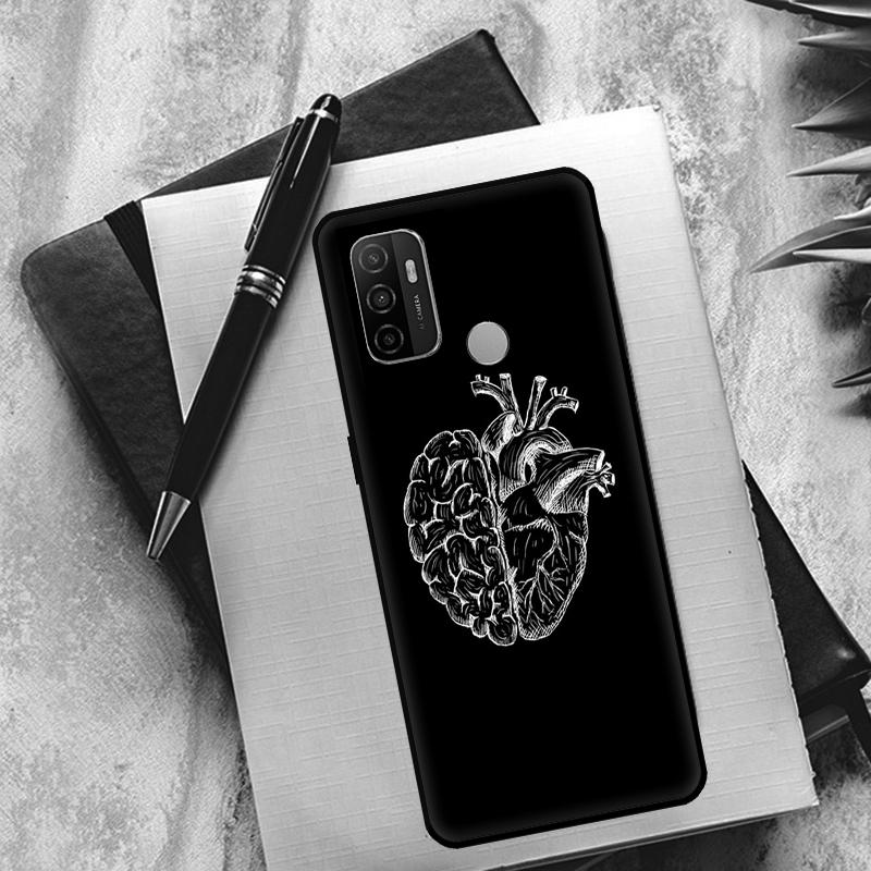 Medical Human Organs Heart Art Case For OPPO A94 A74 A54 A83 A91 A93 A15 A16 A52 A72 A5S A53S A5 A9 A31 A53 2020 Cover