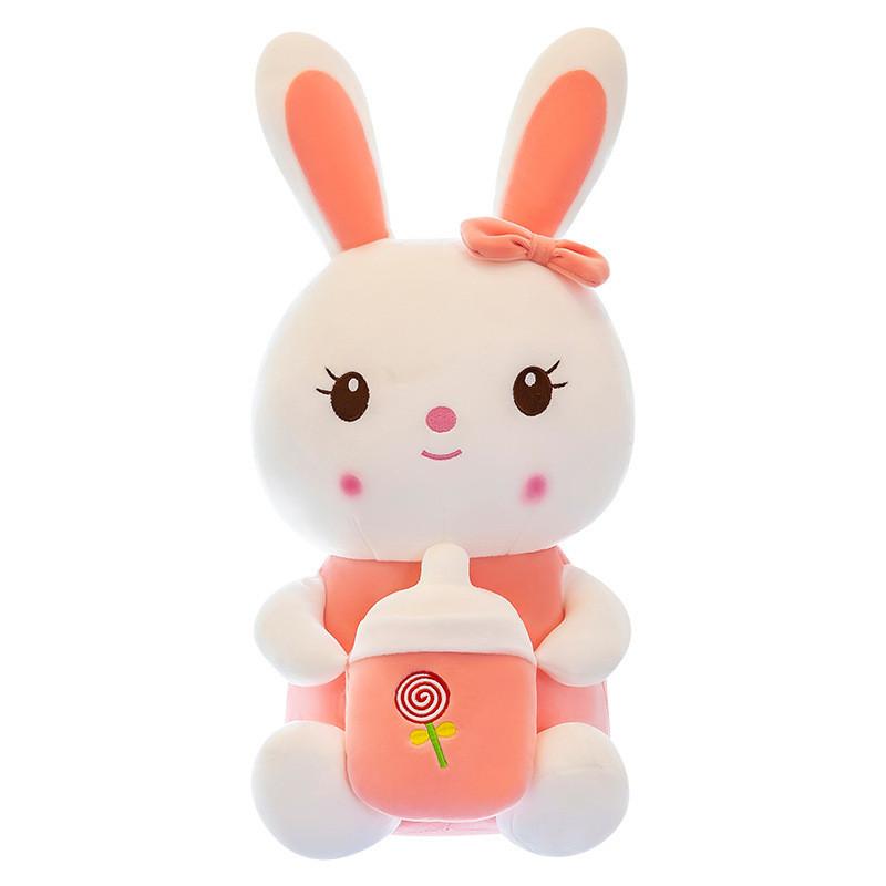 Baby Bottle Rabbit Plush Toy Cute Cartoon Child Girl Sleeping Gift Companion