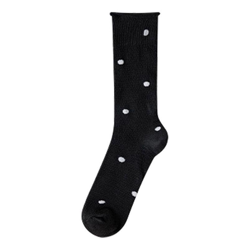 Socks Female Sweet Mary Jane Round Polka Dot Mesh Breathable Curling Pile
