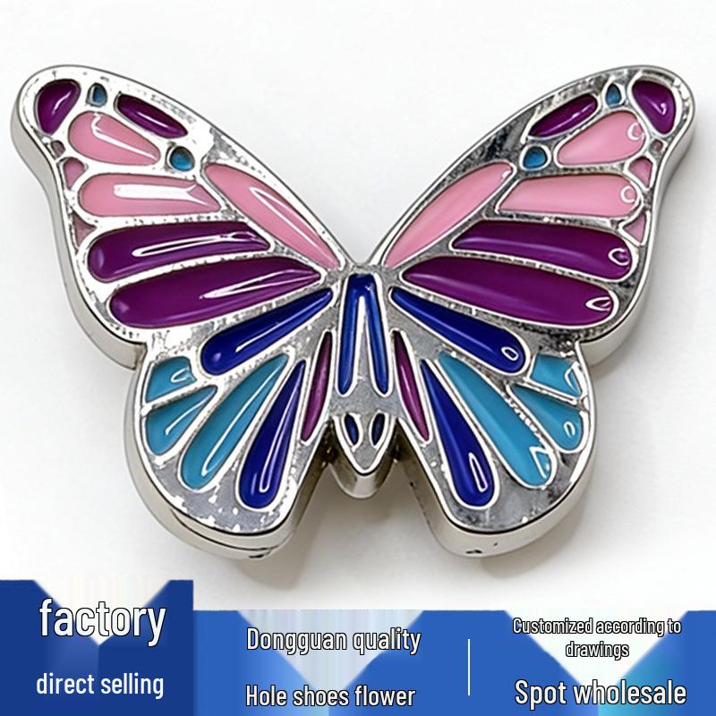 Metal Butterfly Shoe Charms: Floral Shoe Accessories for Clogs