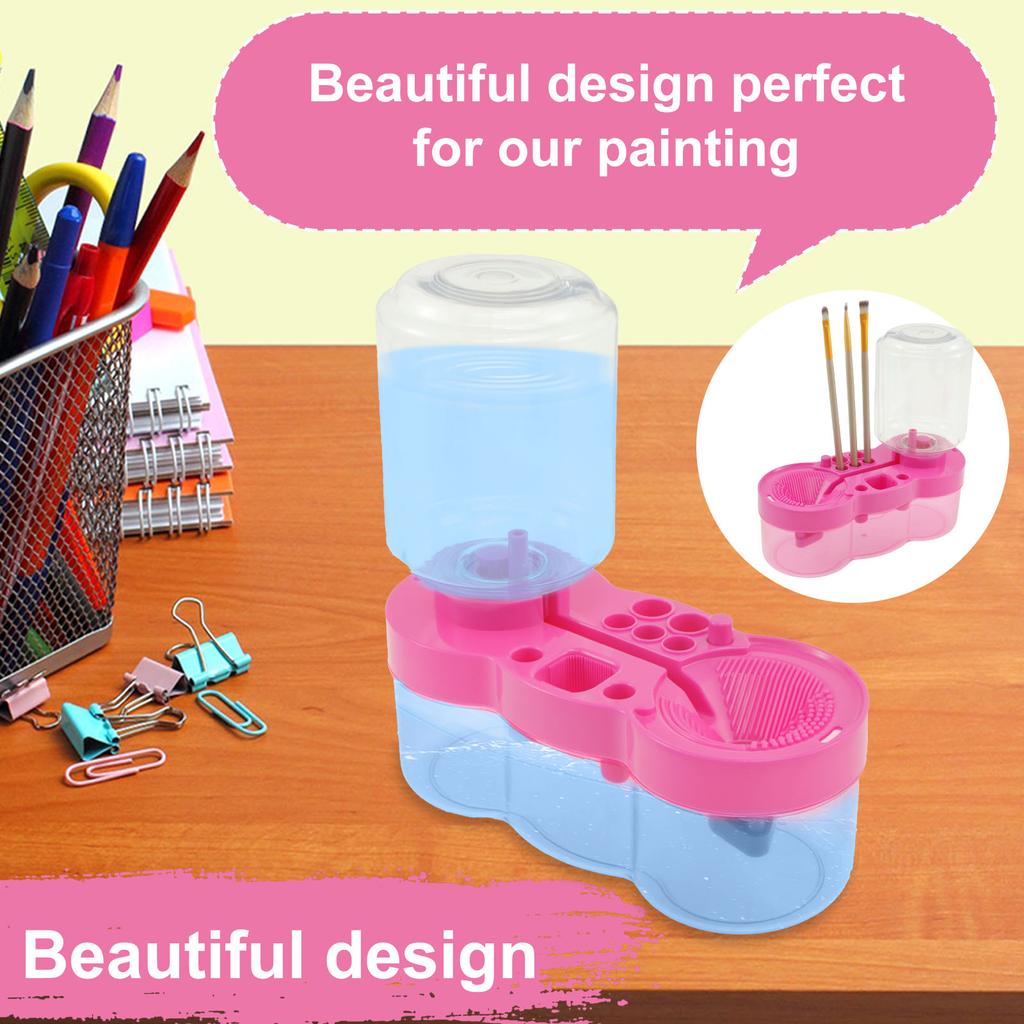 Paint Brushes Cleaner Automatic Water Circulation Paint Brush Cleaner Tool with Paint Tray Art Supplies Wash Bucket Kid Gift