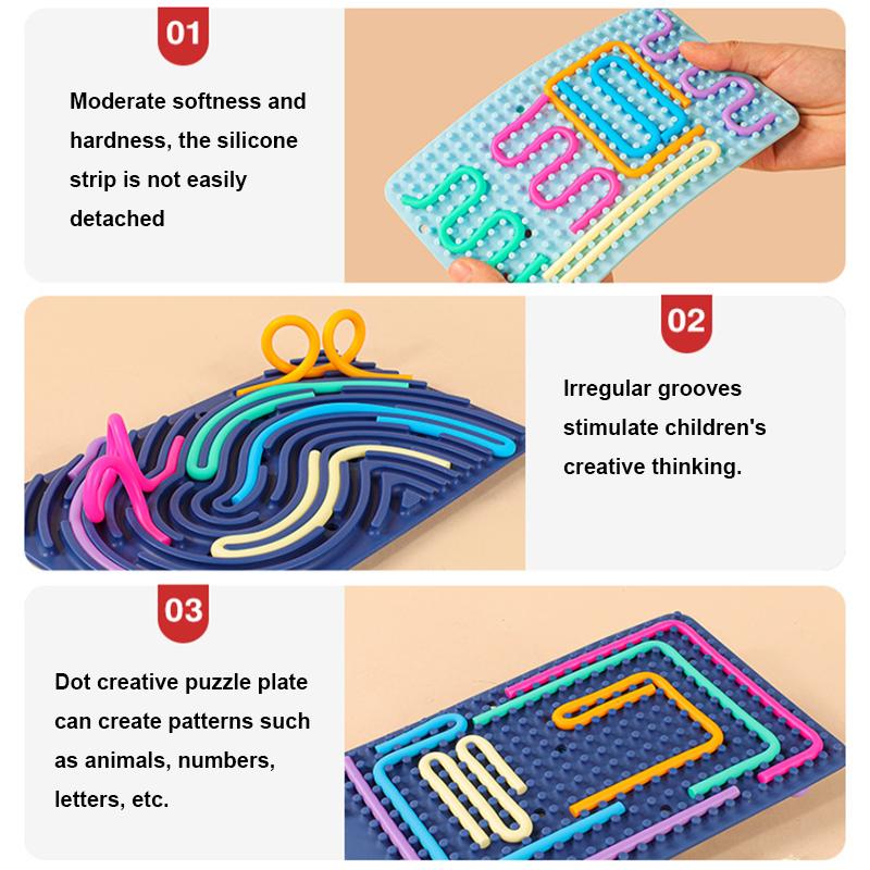 1 Pezzo Scheda Attività Sensoriale in Silicone Aggiornata Giocattoli Fidget Anti Stress Per Bambini Gioco Puzzle Creativo 3D Fai da Te Regali per Bambini e Bambine