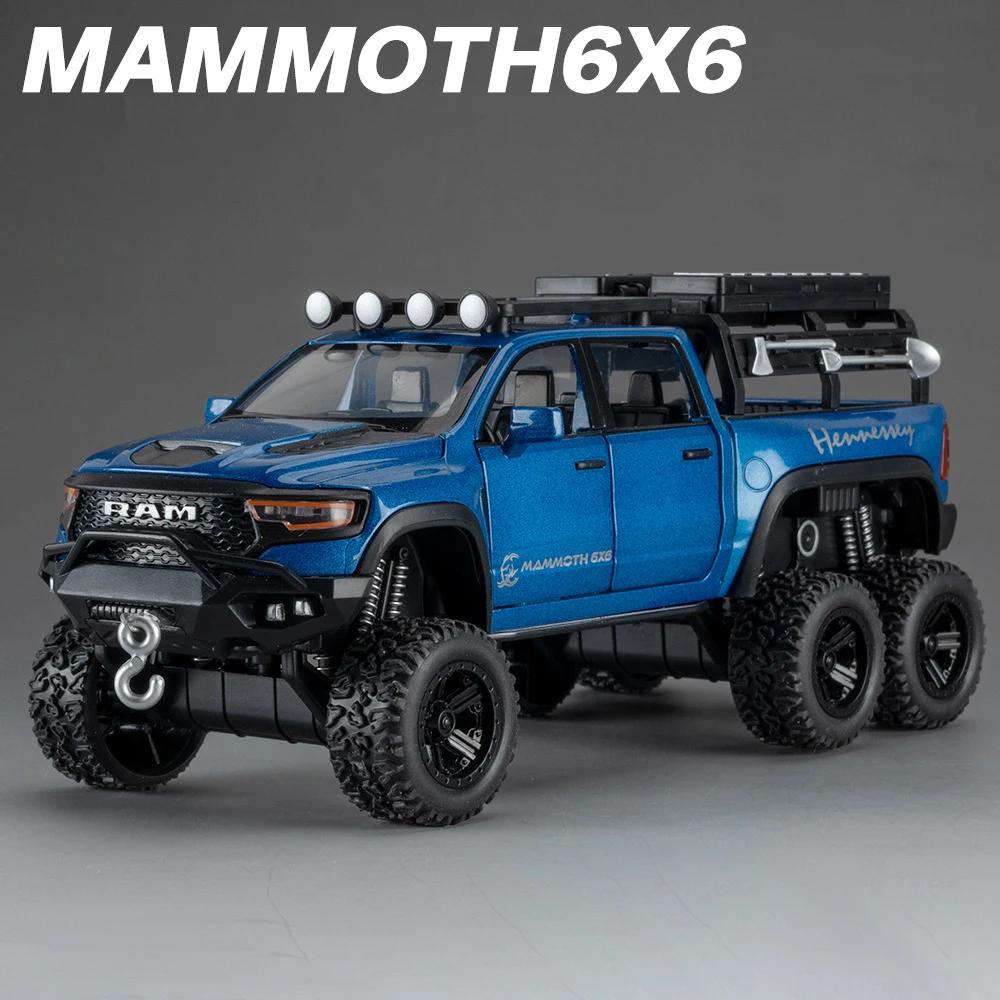 

1:32 Dodge RAM 1500 TRX 6X6 Тиранозавр Рекс Пікап Модель Сплав Авто Звук і Світло Дитяча Іграшка Предмети Колекціонування Подарунок на День народження синій