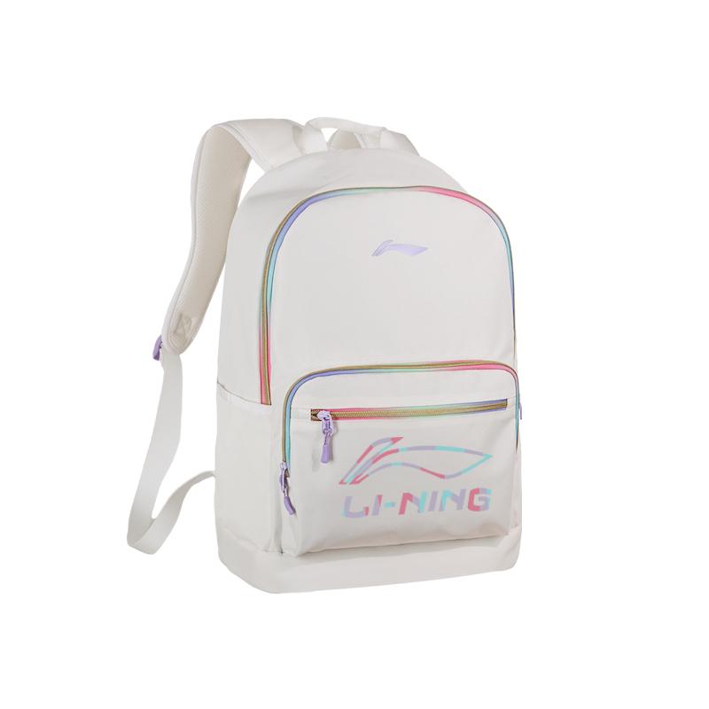 Li Ning Polyester Backpack Regular Unisex White & Multicolor YBSU253-1A12