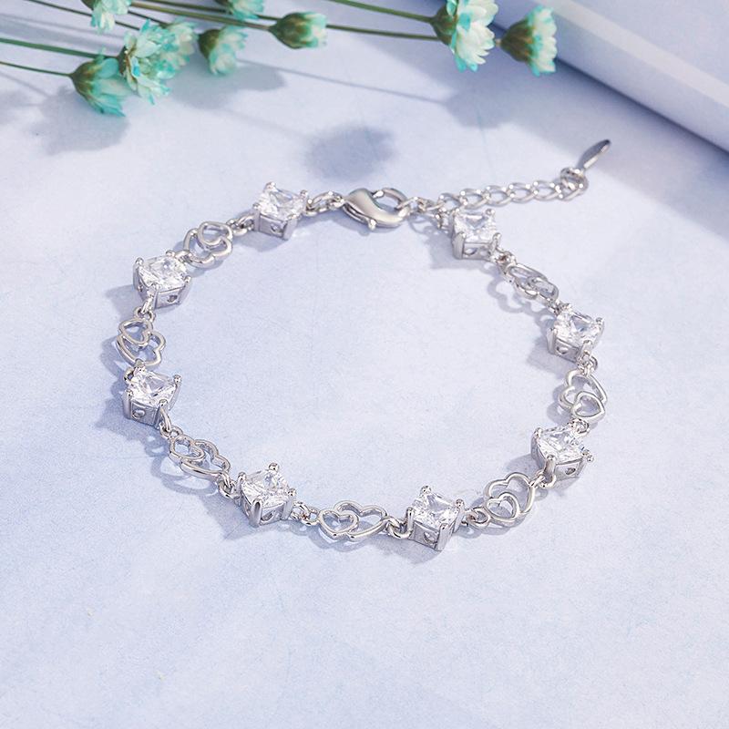 Lindon Zirkon-Armband, Schmuck, geometrische Perlen-Kettenglieder-Armbänder, modisches feines Hochzeitsgeschenk für Freundin und Frauen