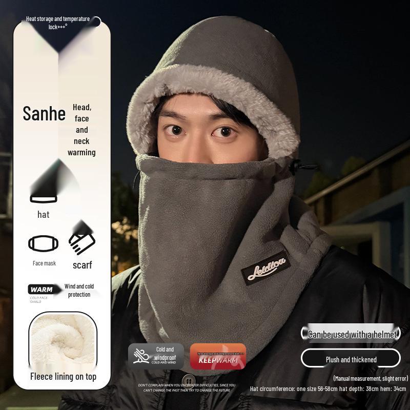 Damen Winter Radhelm-Innenfutter: Warmer, winddichter und kältefester Fleece mit integriertem Schal und Maske. Geeignet für Männer und Frauen.