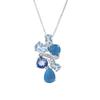 Light Luxury Gemstone Necklace Pendant, Female Personality Design Sense S925 Silver Inlaid Colored Crystal Pendant