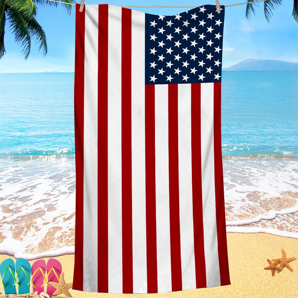 

The American Flag Series digital-printed polyester Superfine fiber double-sided fleece Beach vacation bath towel, beach towel W40*H60(CM)