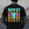 Western Country Leopard Howdy Bull Skull Cowgirl Rodeo T-Shirt