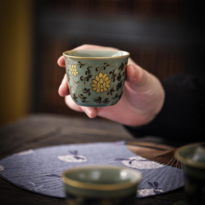 Celadon Master Cup Light Luxury Tea Cup Kung Fu Tea Set Drinking Tea Large Teacup Single Cup Personal Special Teacup Tea Cup