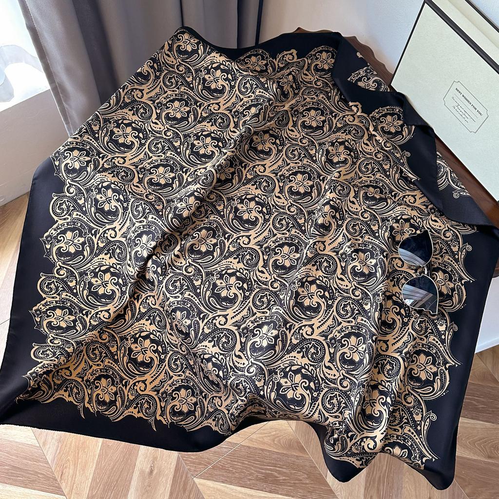 Vysoce kvalitní luxusní hedvábné šátky čelenka Šály Šála na krk pro ženy Řetízek Hedvábný šátek Dámská ozdobná šála