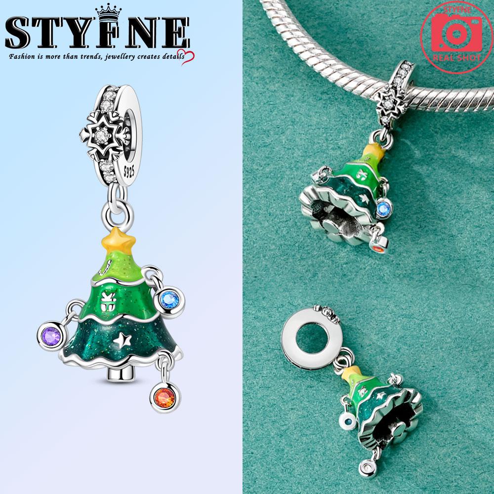 Copper Snowflake Christmas Tree Bell Elk Charms Beads Brand Bracelet Exquisite Diy Jewelry Making Women'S Gift