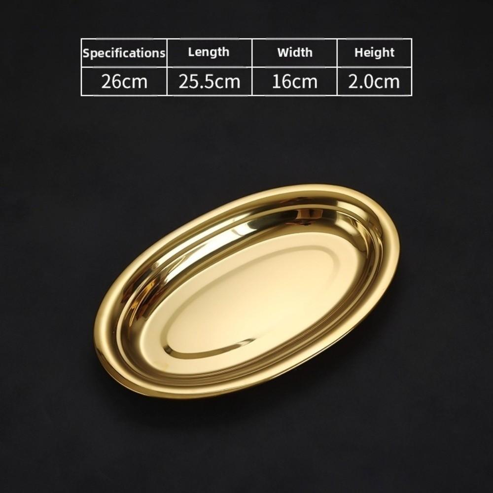 Oval Shape Barbecue Plate Stainless Steel Large Serving Plate New Steamed Fish Plate Kitchen Use