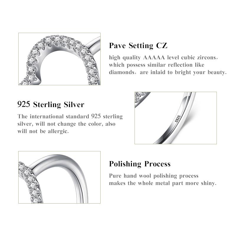 MODIAN 925 Sterling Silver a forma di cuore classico amore anello 5A zircone anelli per le donne gioielli di fidanzamento