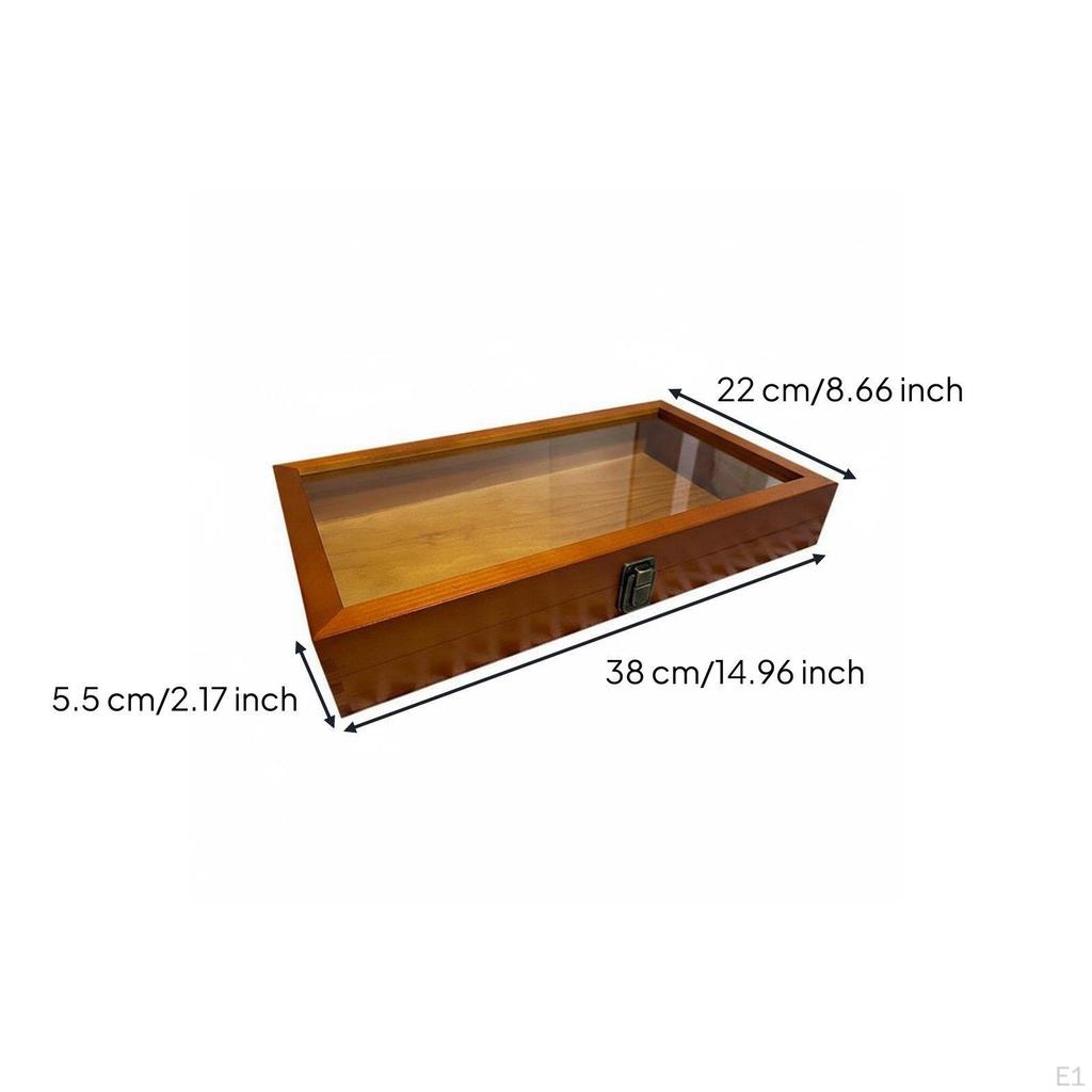 Clear Lid Wooden Box Construction Wood Jewelry Storage Multipurpose for Collectors, Hobbyists,