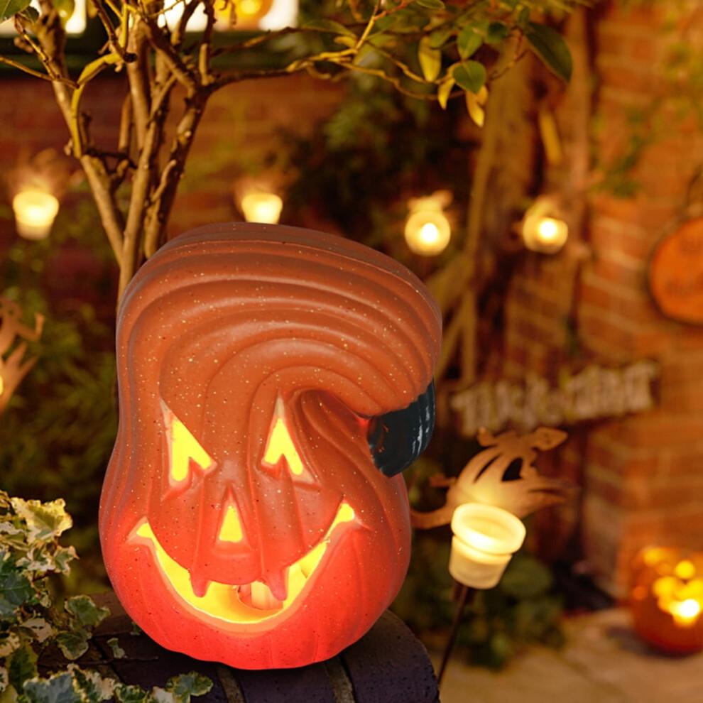 HBASD Halloween LED Kürbis Laterne, Neuheit Blinkende Kürbis Laterne Lampe Spielzeug für Haus Party Zubehör Raum Dekoration Requisiten (G)