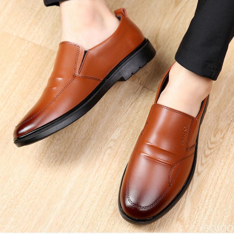 Fashion Men's breathable leather Shoes British business casual shoes Trendy versatile Male Flats Soft soled comfortable work shoe Homme