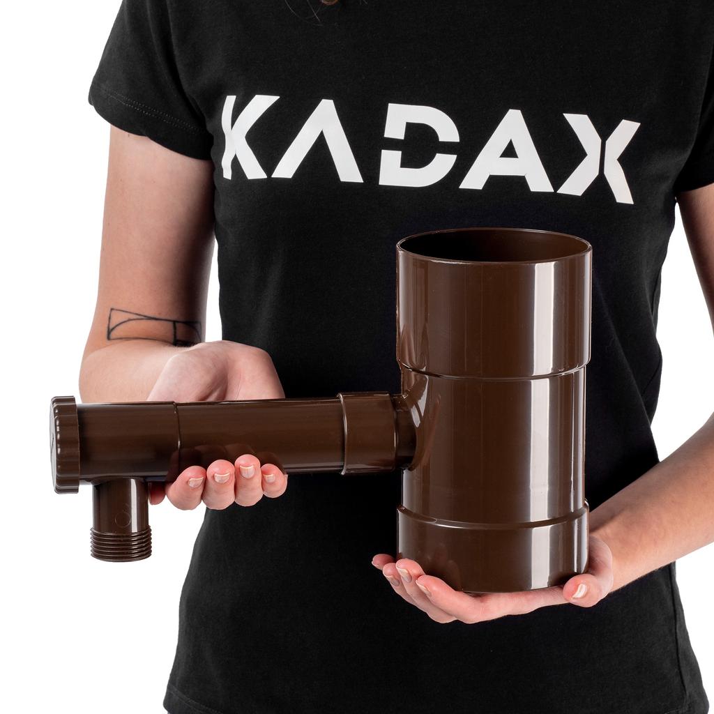 KADAX Sammler Fänger für Regenwasser mit Ventil 100mm Braun