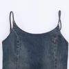 European Style Women's Denim Sling Dress - Winter Fashion
