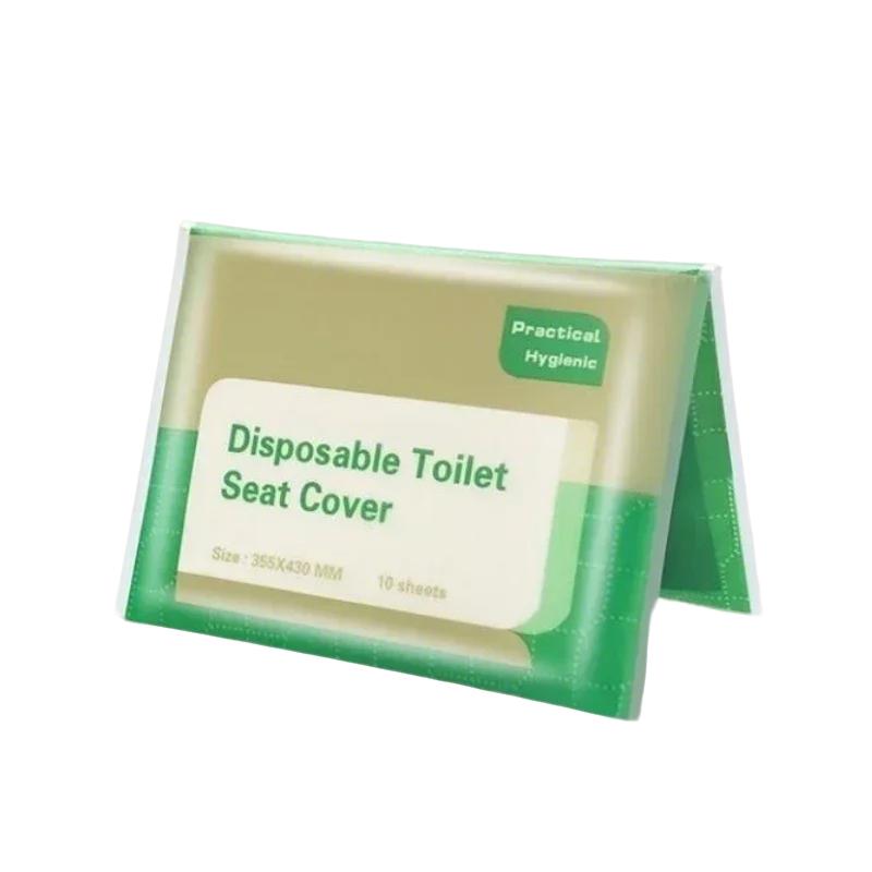

100 шт. Одноразовые чехлы на сиденье унитаза Портативные для путешествий, кемпинга, отелей, ванной комнаты Биоразлагаемые Водонепроницаемые коврики для унитаза Аксессуары для ванной комнаты 1 pack[10pcs]