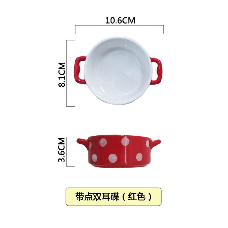 Ceramic Dipping Sauces Dressings Snacks Mini Cartoon-Style Condiment Dish With Polka Dot Design Microwave Safe