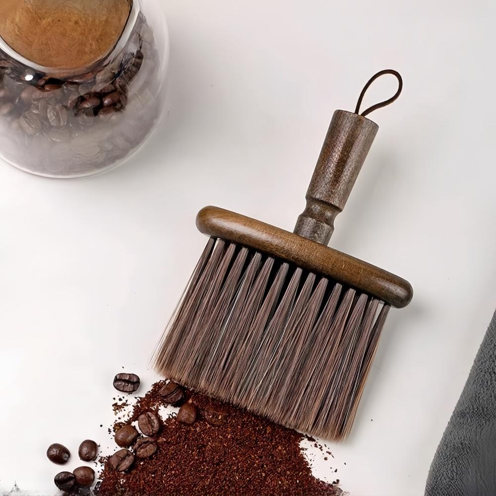 Solid Wood Coffee Powder Cleaning Brush Coffee Grinder Bar Desktop Broom Home Office Kitchen Coffee Shop Gap Cleaning Tool Brush