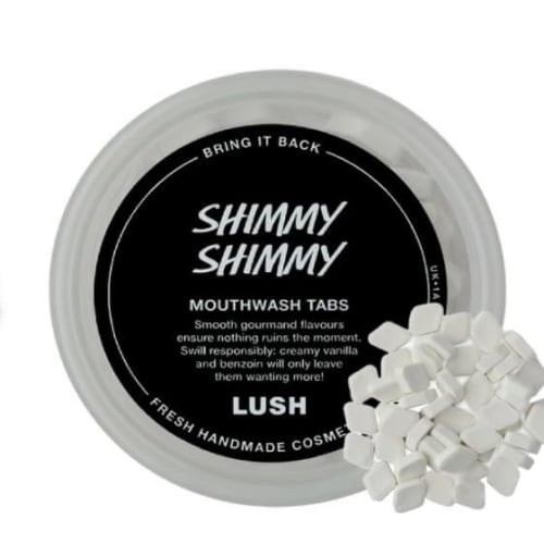 LUSH SHIMMY SHIMMY Moon Powder Mouthwash Toothpaste Tablets for Oral Care, Whitening, Self-Whitening, and Bad Breath Prevention