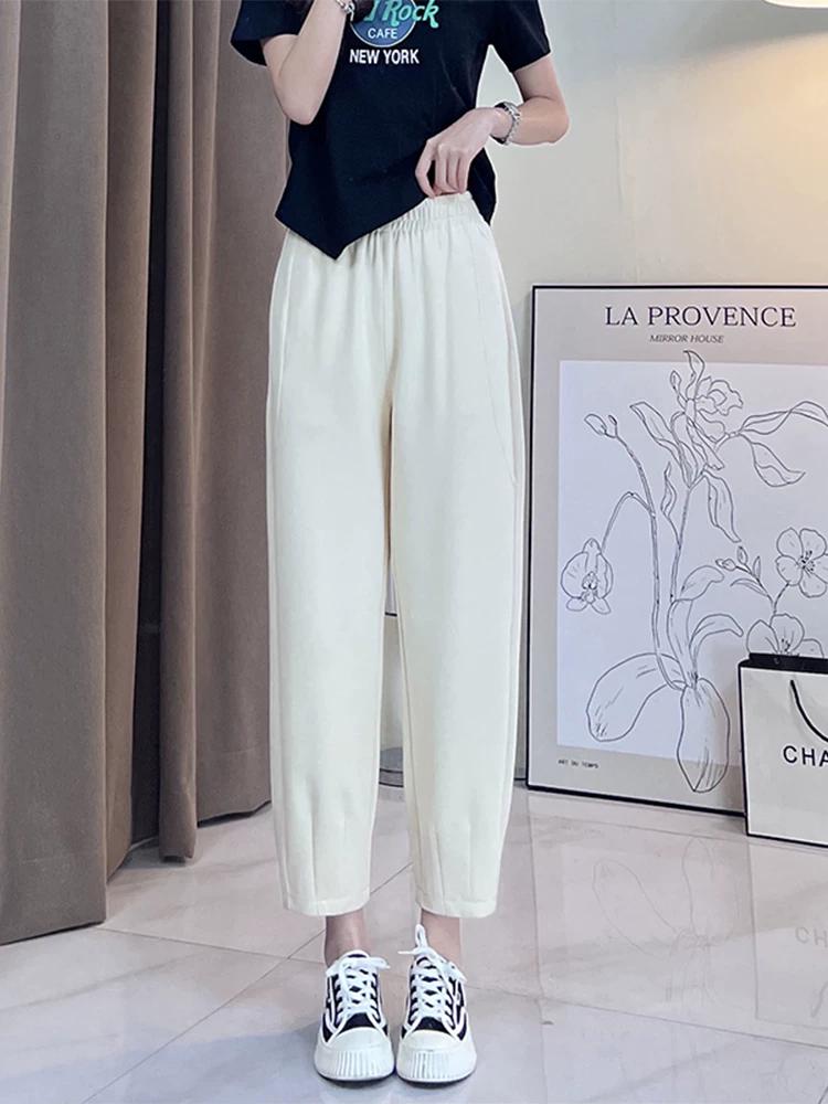Pear Shapes Narrow Version Harlan Plus Size Chubby Girl Pants 3XL белый