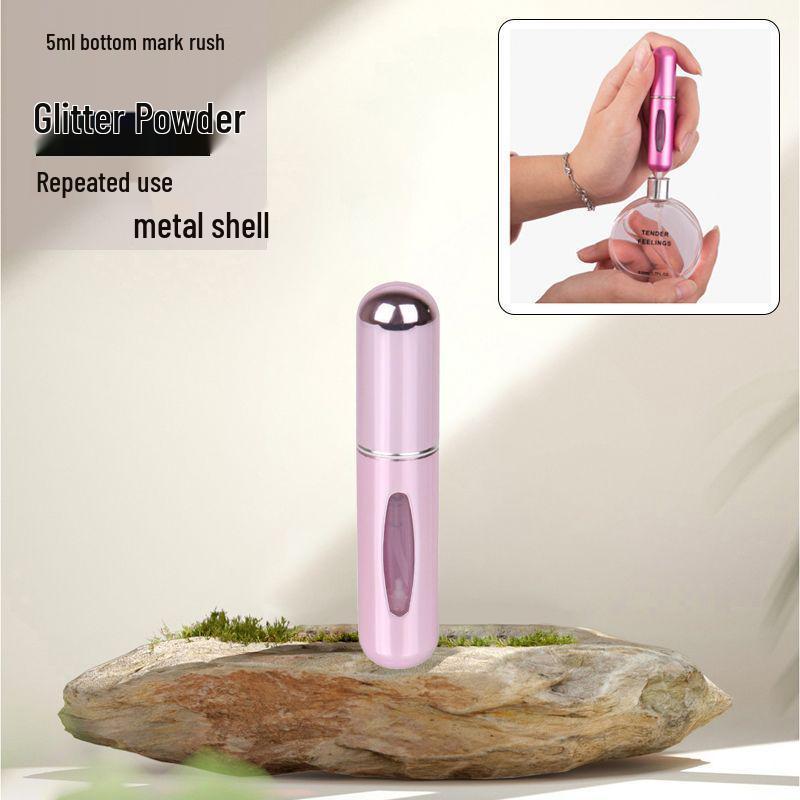 Refillable Press-Type Perfume Atomizer: Portable, High-End, Hydrating, Recyclable, Rotating Transparent Design