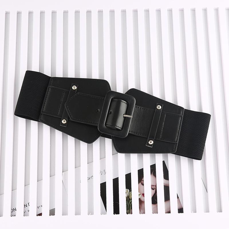 Fashion Vintage Leather Waist Belt For Women With Button Buckle For Casual Wear