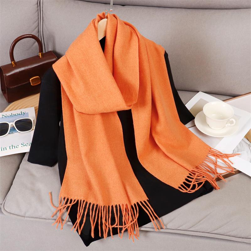 69 Colors Winter Scarf for Women Warm Cashmere Scarves Hijab Solid Lady Long Shawl Wrap Female Pashmina Bandana Poncho Stoles