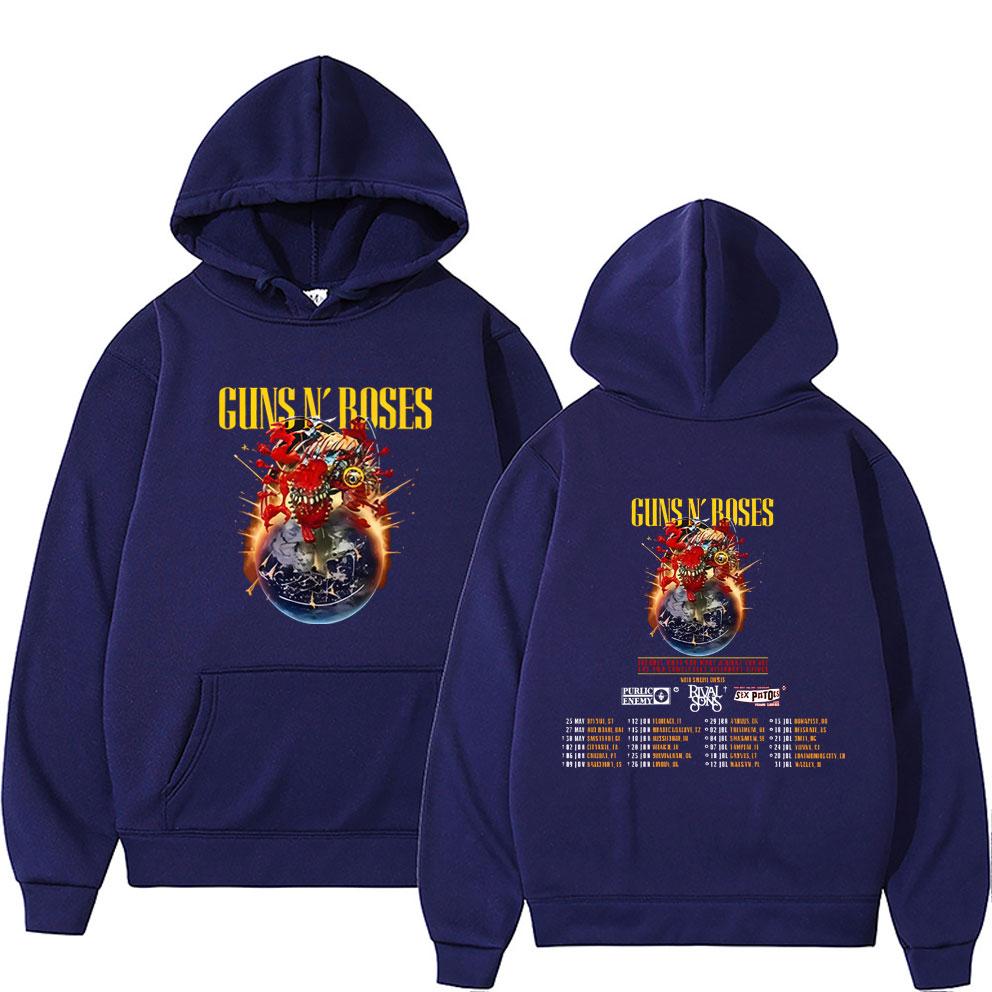 Guns N Roses Tour 2025 Hoodie Fashion Rock Band Streetwear Men Women Vintage Casual Hoodies Unisex High Quality Fleece Pullover