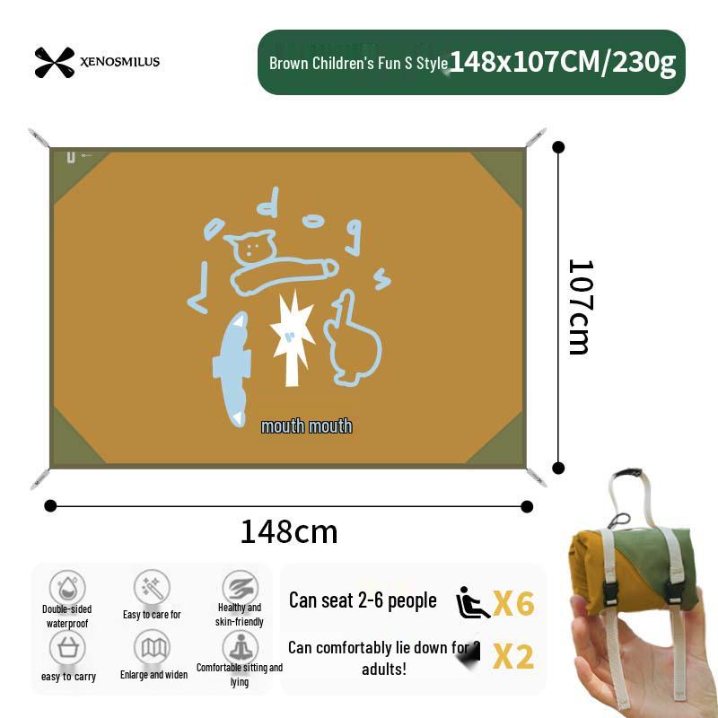 Портативный водонепроницаемый коврик для пикника и пляжа - легкий, износостойкий, влагозащищенный, складная подушка-сиденье