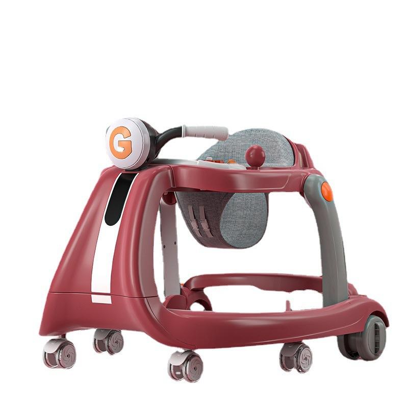 2-In-1 Baby Walker With Wheels Foldable Push Walker With Music Lights Activity Center Car With Interactive Toy Tray For Infants